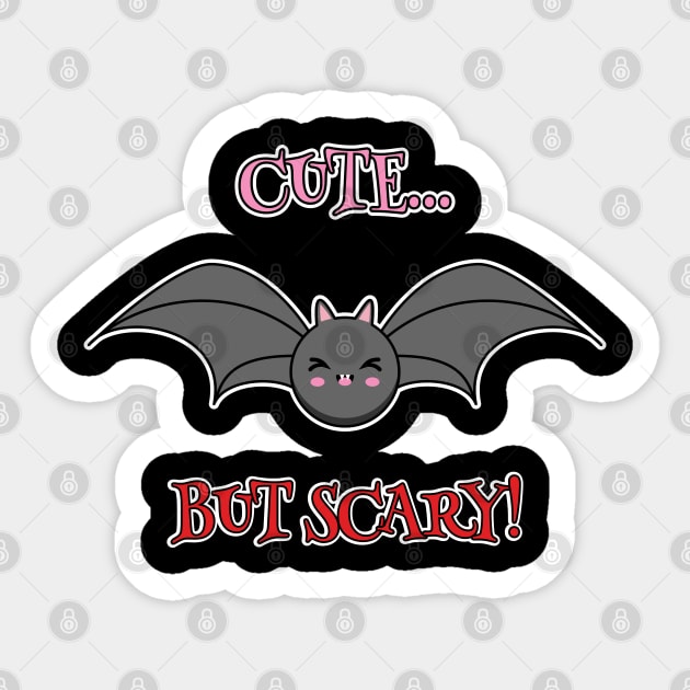 Cute but Scary Bat Sticker by BirdAtWork